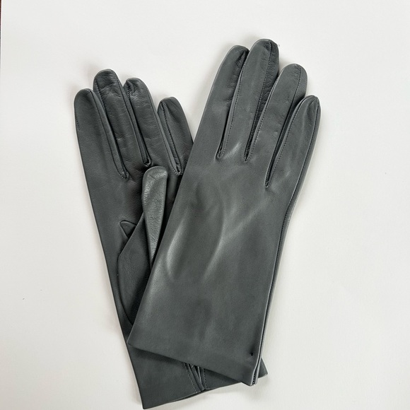 NEW Gray Italian Leather Driving Gloves- Unlined - Picture 2 of 8
